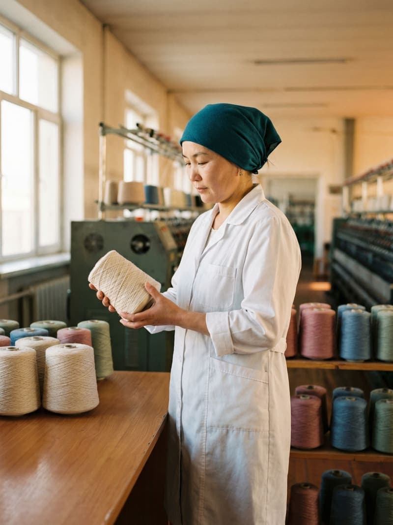 Interior of a Mongolian cashmere mill